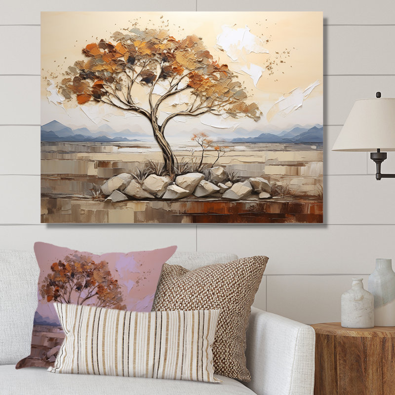 Arbre africain, esprit de la nature 2 - Art mural africain, Toile tendue, H 12 po x l 20 po x P 1 po