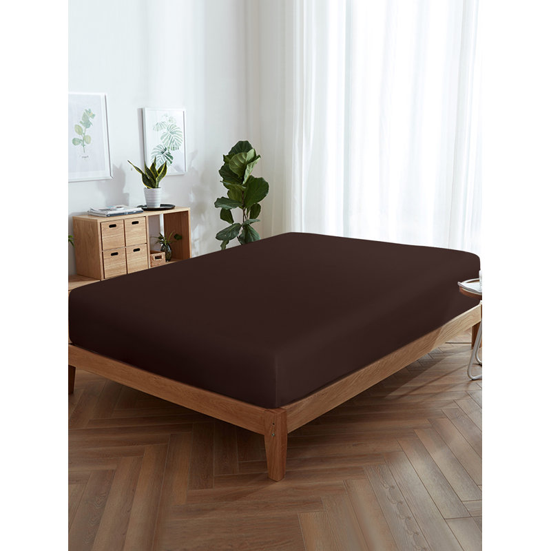 Microfiber Fitted Sheet, Dark Brown, California King