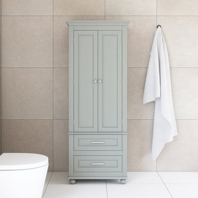 Tall Storage Cabinet With Two Drawers