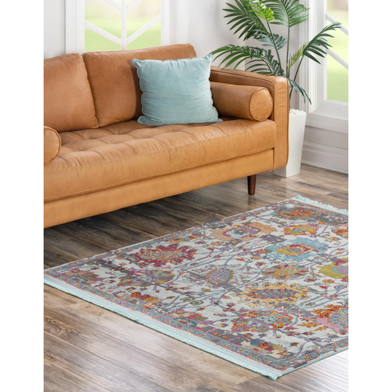 Haefner Floral Indoor Rug, Square 5'5"