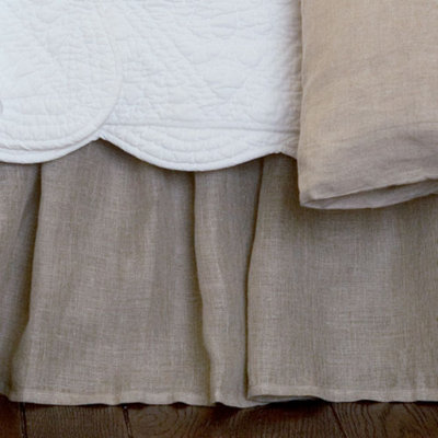 Linen Voile Gathered Bed Skirt