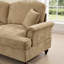 Canapé modulaire classique à 4 places modulaire en U avec accoudoirs évasés et volants amovibles, jupes plissées et pieds fuselés, canapé en nuage à assise profonde en chenille avec repose-pieds mobile-31500710-7326069-7326071