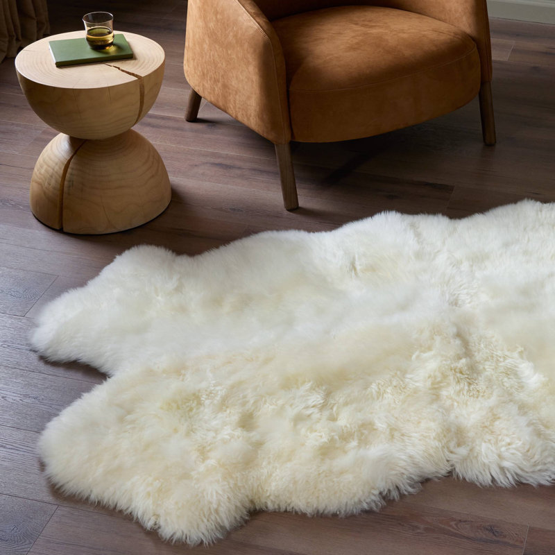 Lalo Sheepskin Area Rug in Cream, Novelty 3'3" x 6'
