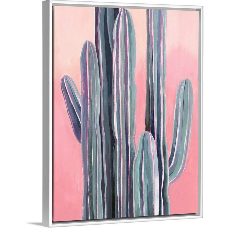 Desert Dawn I - reproduction d'art sur toile, H 25,7 po x l 19,7 po x P 1,75 po, Cadre flottant blanc