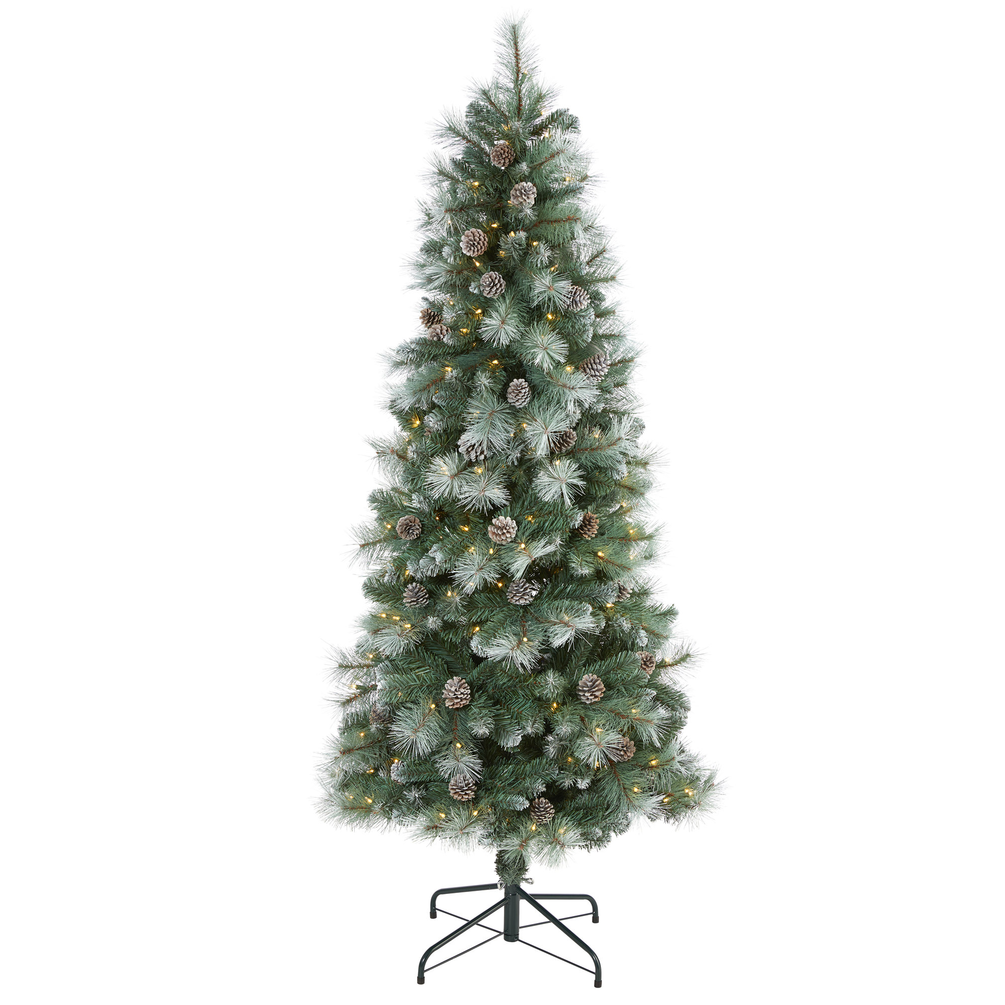 Lighted Artificial Pine Christmas Tree, 6' H