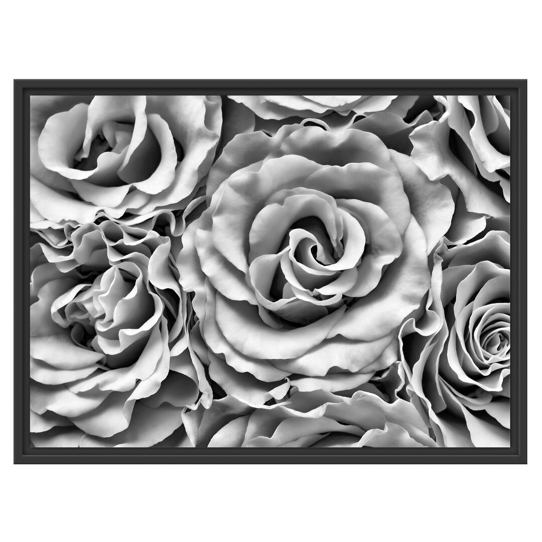 Gerahmtes Wandbild Blumen Rosen Blumenmeer