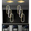 Lustre 3 lumières à DEL à intensité variable pour le salon, doré-130133962