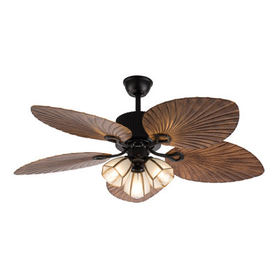 Louvenia 52" Royal Palm Valley Tropical 5 Blade Ceiling Fan