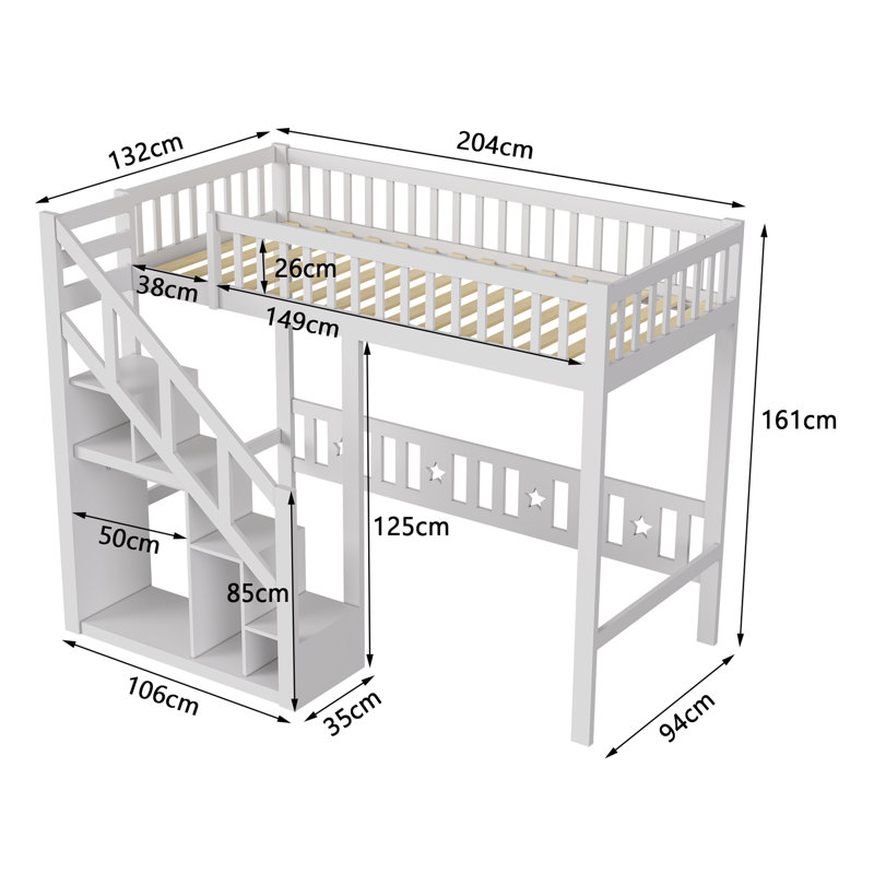 Solid Wood Bed, 90