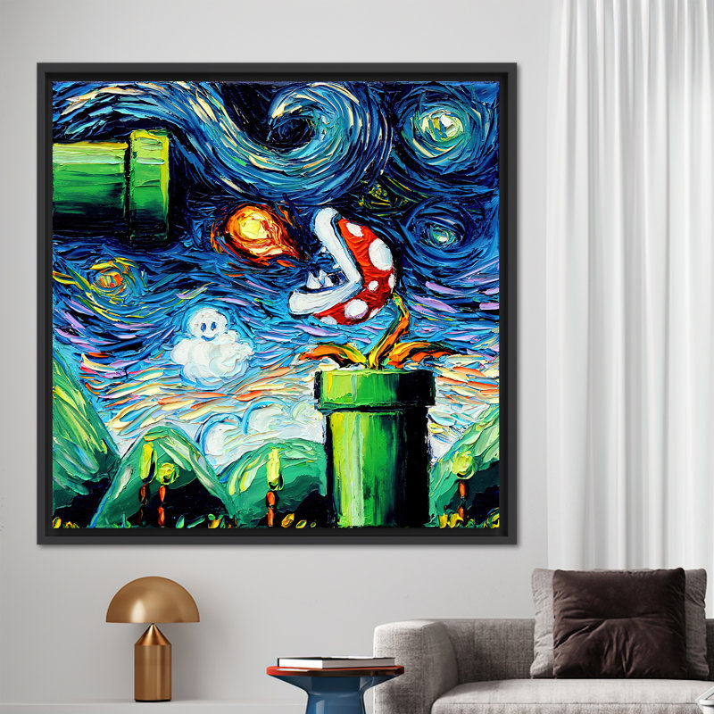Print on Canvas, 60 cm H x 60 cm W, Black Floater Framed