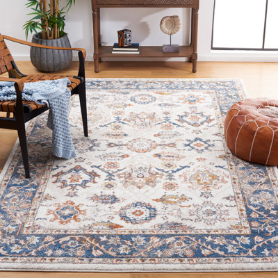 Gumm Oriental Blue/White/Brown Area Rug