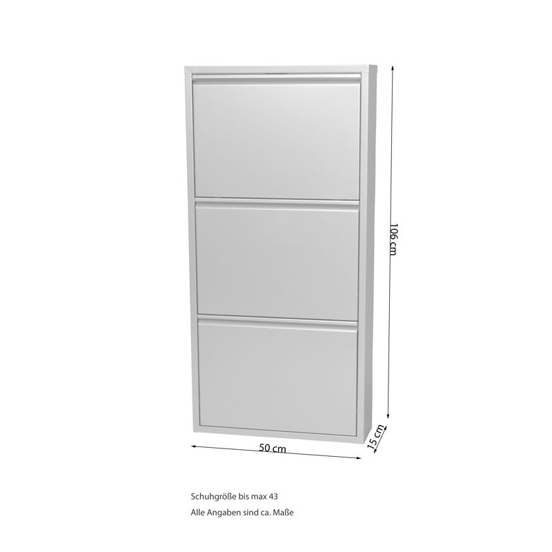 9 Pair Shoe Storage Cabinet, Black