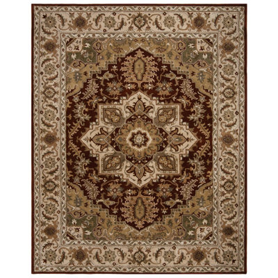Colliers Royalty Hand Tufted Indian Wool New Zealand Wool Oriental Rug in Beige/Red