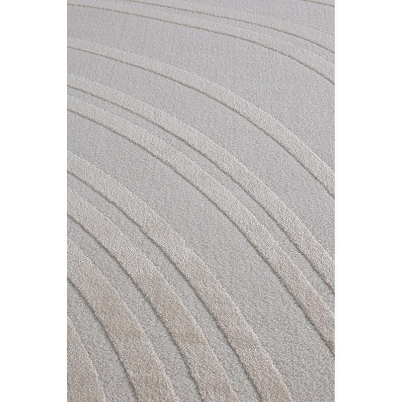 Tapis rectangulaire rectangulaire en polyester tissé à la machine Cupertina, Rectangle 4 pi x 5 pi 11 po