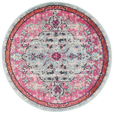 Tapis fuchsia / bleu sarcelle Felty