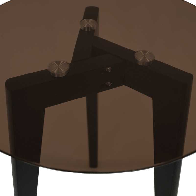 Glass Top End Table, Black, Tinted