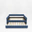 Lit de jour bleu tapissier simple avec couchette, tissu en velours, aucun sommier requis, conception simple et confortable