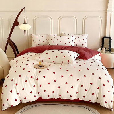 Bed Linen White Red Heart Bed Linen Sets Romantic Love Bed Linen Love Motif Bed Cover