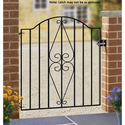 Brizendine Scroll Low Bow Top Metal Garden Gate