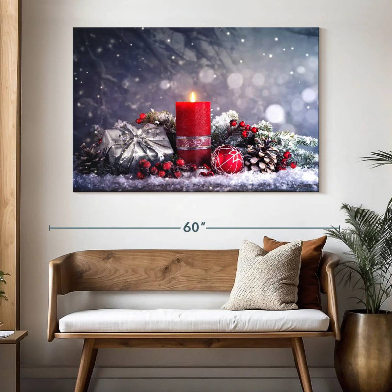 Snowy Advent Decor, 34" H x 51" W