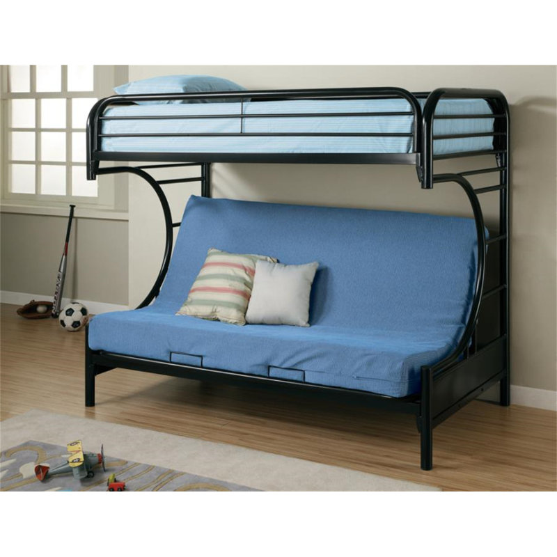 Hipple Kids Twin Over Full Bunk Bed, Black