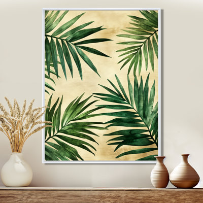 Canopée de palmiers tropicaux - Tableau encadré botanique vert