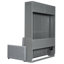 Lit double mural gris. Intègre sommeil et divertissement. Fabriqué en contreplaqué. Permet d'améliorer simplement l'espace. Assemblage facile. Taille 83,1 po x l 65,6 po H 83,6 po gris avec coussin, taille.-1745255425