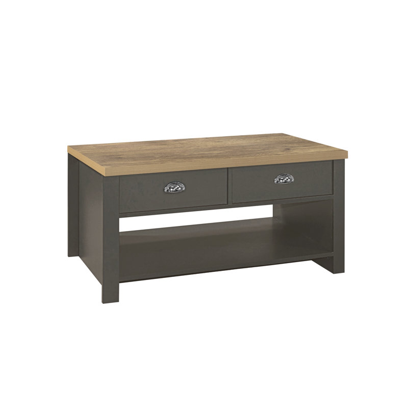 Highgate Sled Coffee Table with Storage, Dark Grey