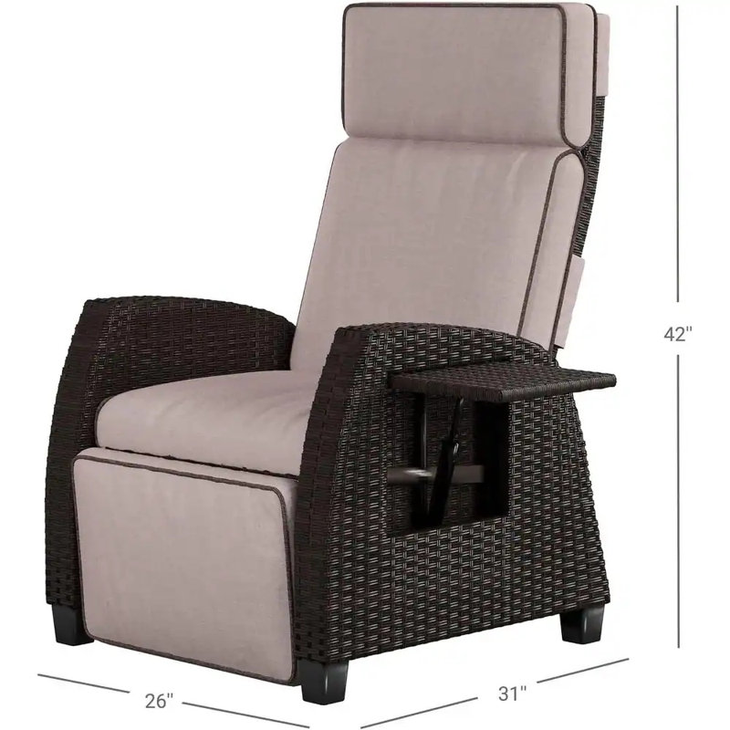 Fauteuil inclinable d'extérieur Pe Wicker