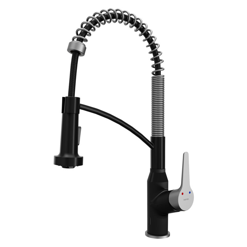 Robinet de cuisine Karran Scottsdale, Acier inoxydable / noir mat