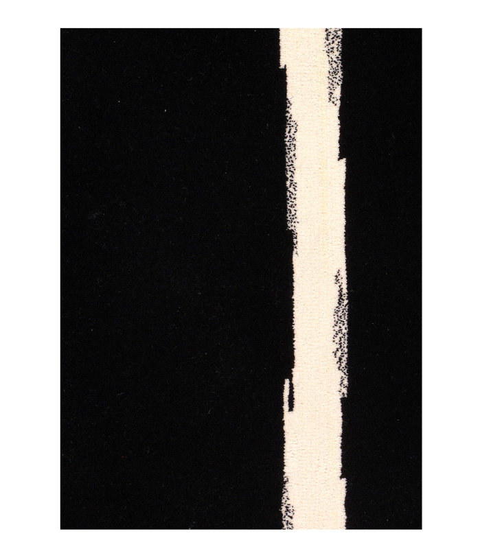 Tapis de couloir moderne noir et blanc 2 pi 1 po x 7 pi