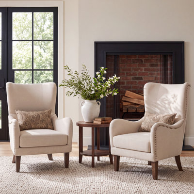 Flemington 27" Wide Polyester Wingback Chair