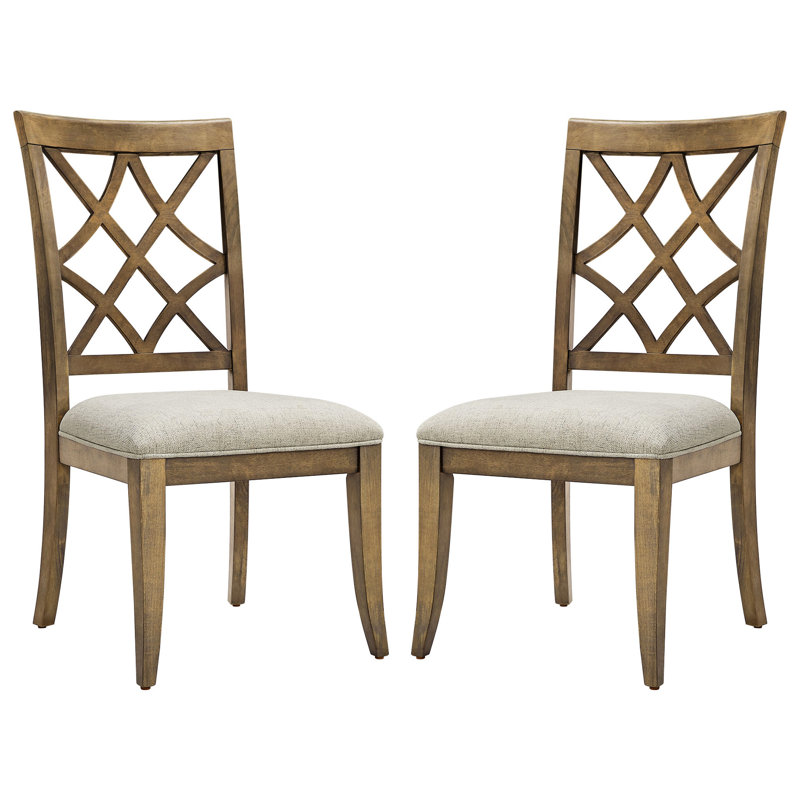 2 pièces de chaises en chêne blanc rétro Mid-Century - Structure en bois d'hévéa massif Revêtement confortable et confortable