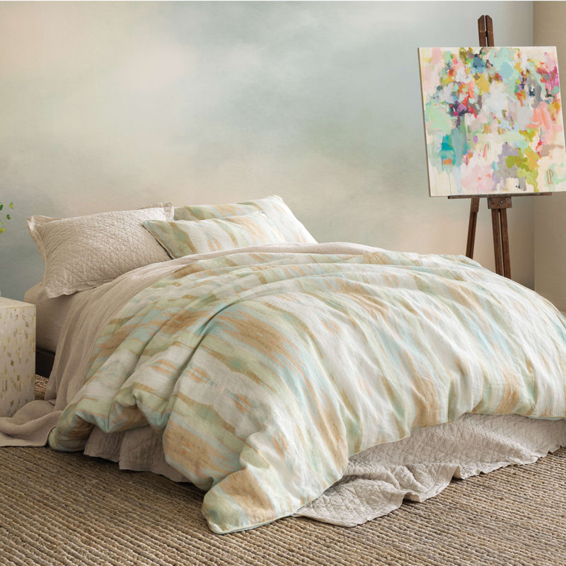 Washed Linen Quilted Sham, King, Natural