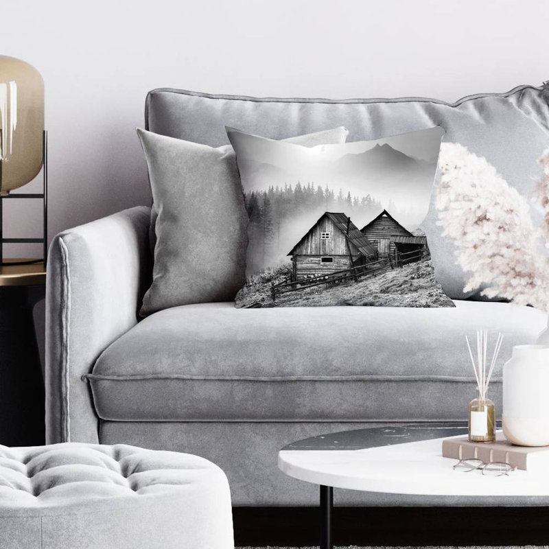Mountain carpathian village - 16"x16" Throw pillow - Poly twill - Print on demand, 16" H x 16" W, Polyester/Polyfill