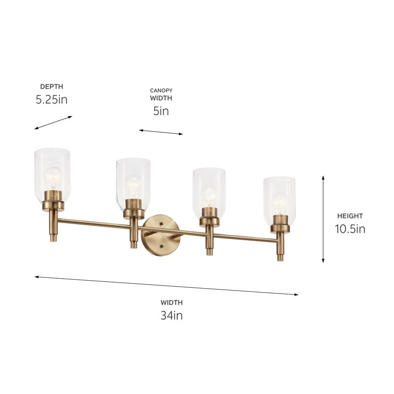 Cadense 4 - Light Dimmable Vanity Light, Champagne Bronze