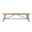 Banc de salle à manger rustique en bois de pin massif avec rallonges en métal, sièges confortables pour trois personnes, finition patinée pour un attrait naturel-328859462