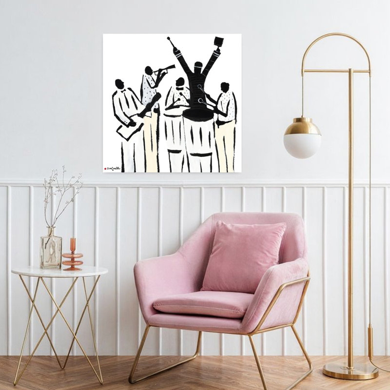 Silhouette, art contemporain abstrait, H 32 po x l 32 po