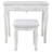Princess Vanity Desk Set with Mirror & Cushioned Stool, Dressing Table with Ample Storage-47258189-47258191