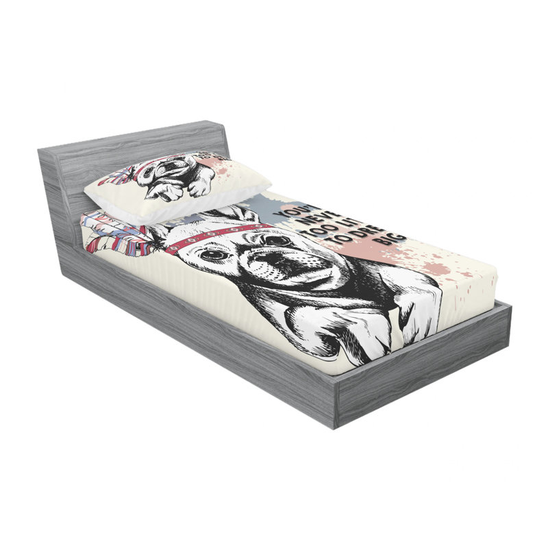 Ensemble de draps pub Dogtribal, Ensemble de draps pour lit simple avec drap-housse