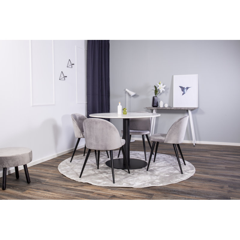 Withernsea 4 - Person Dining Set, Grey, White