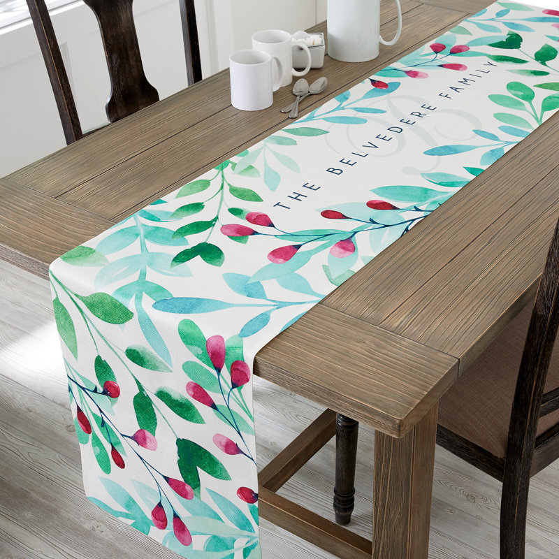 Spring Floral Personalized Table Runner, 16" x 96", Yes