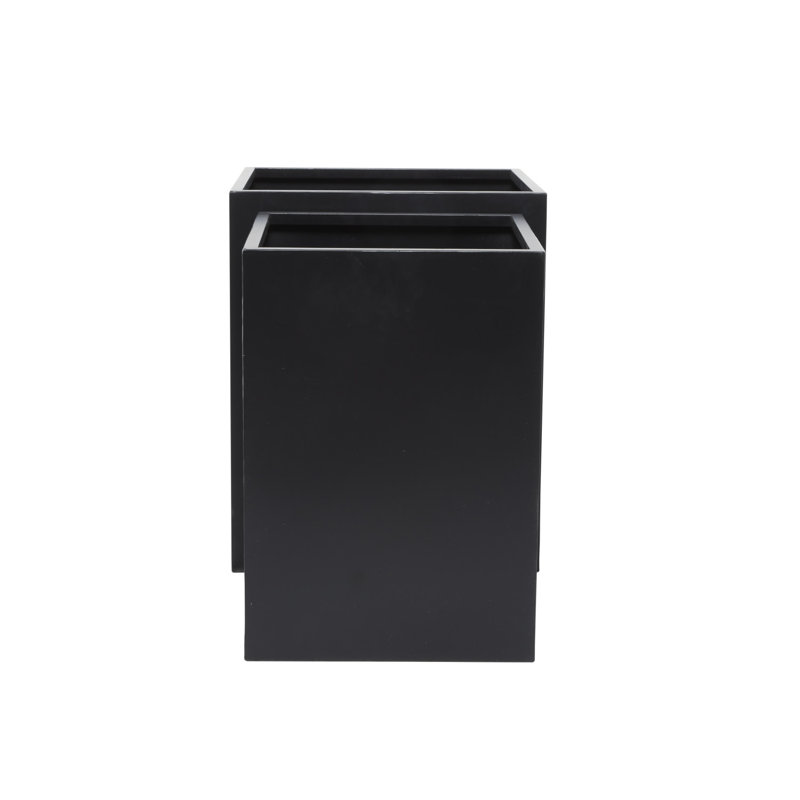 Etha Metal Planter Box - Set of 2, Black