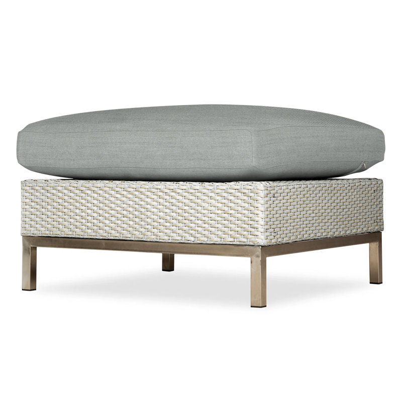 Elements Outdoor Ottoman, Cottage Pepper, Antique White