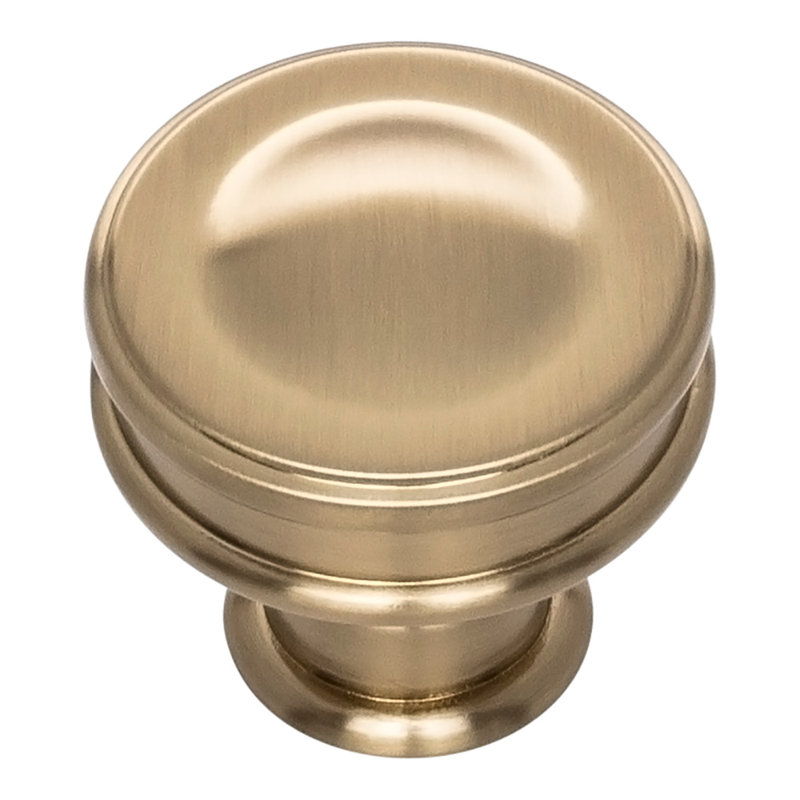 Oskar 1 1/4" Diameter Round Knob, Warm Brass