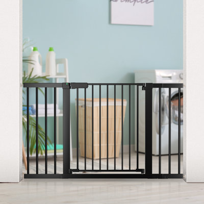 29.5-51.6" Wide Auto Close Safety Baby Gate 30" Tall Dual Lock with Secure Indicator