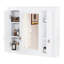 Wall Mounted Bathroom Mirror Cabinet With 4 Shelves, White And Stylish Mounted, Functional Storage