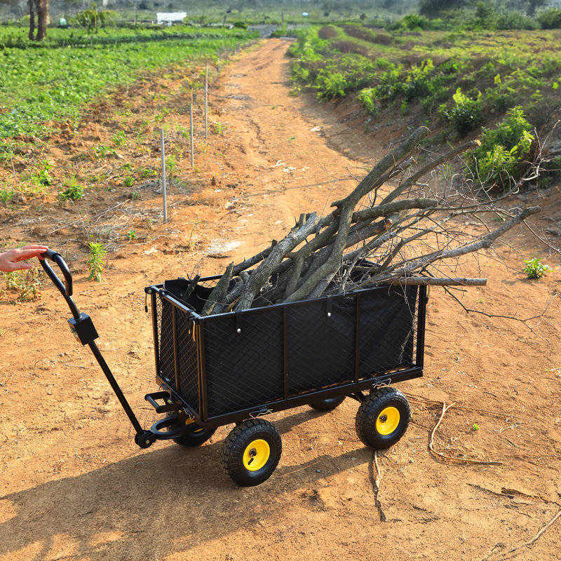 700lbs Dump Garden Carts with Removable Sides