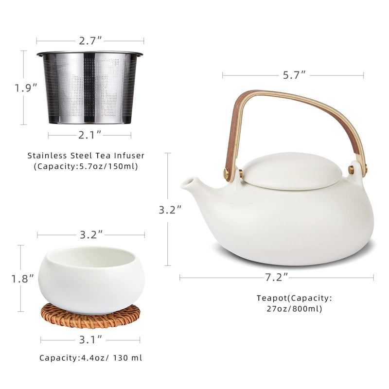 Ebern Designs Reya 800ml Teapot Set