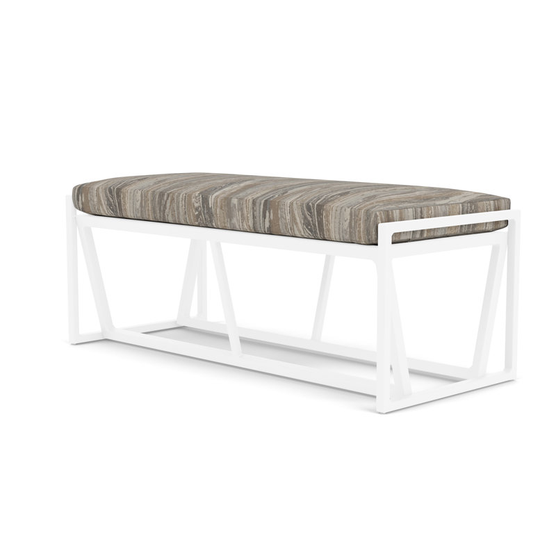 Summit Outdoor Dining Bench, White, Remy Graphite